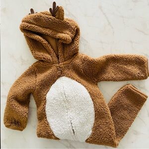 Carters Fleece Reindeer Hooded Zip-up